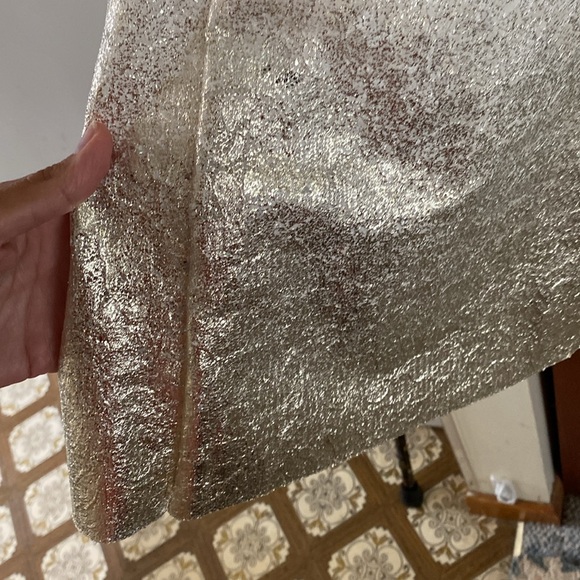 MSK Gold and White A-Line Scoop Neck Sleeveless Dress - Picture 2 of 6